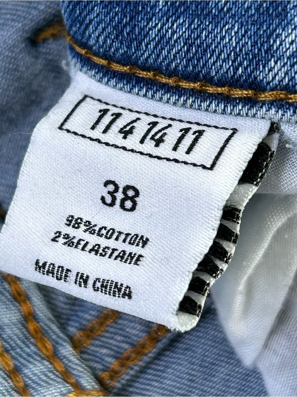 KDNK Designer Jeans Mens 38x32 Blue Skinny Tapered Patches Splatter 1141411 - Picture 8 of 13